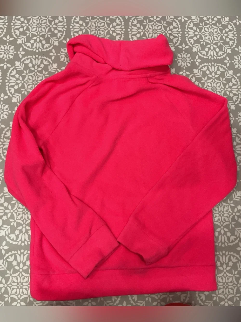 Old Navy Girls Hot Pink Funnel Neck Fleece Pullover Size L (10/12) New